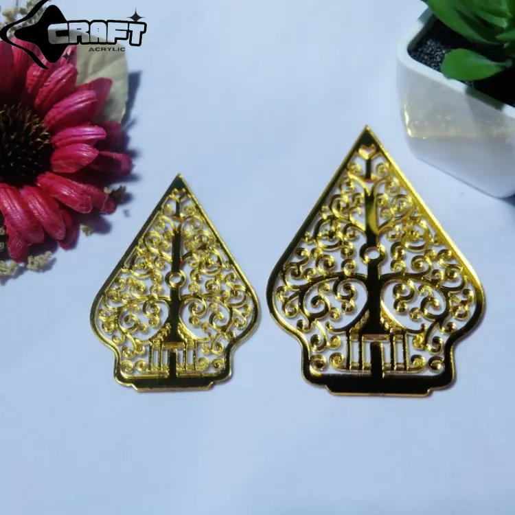 Gunungan Wayang Akrilik Mirror Gold 6