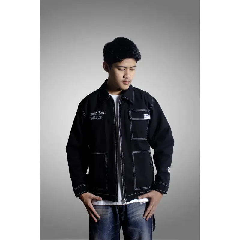 Bitsnbobs76 Boxy Work Jacket Black Hypno 7