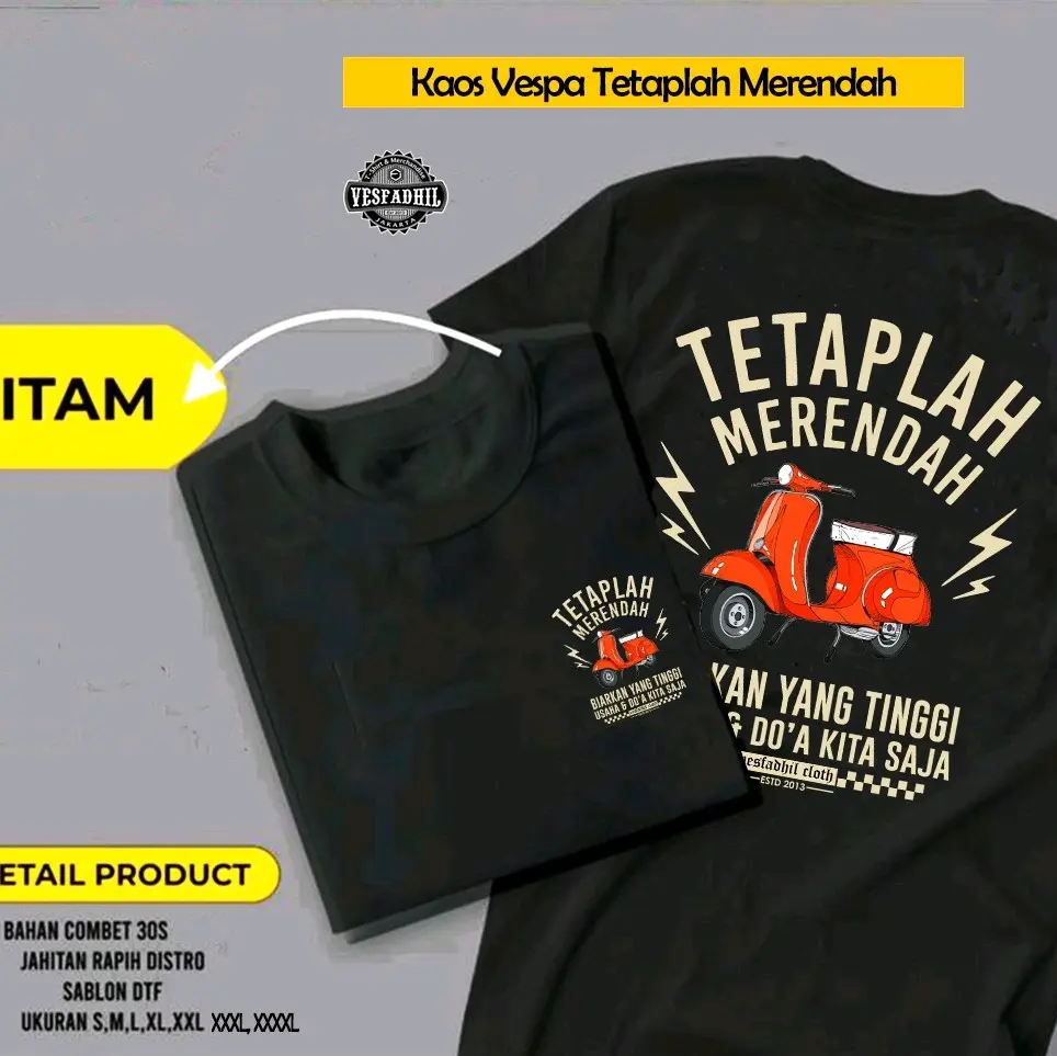 Kaos Vespa Distro Lengan Pendek Combed 30s Keren