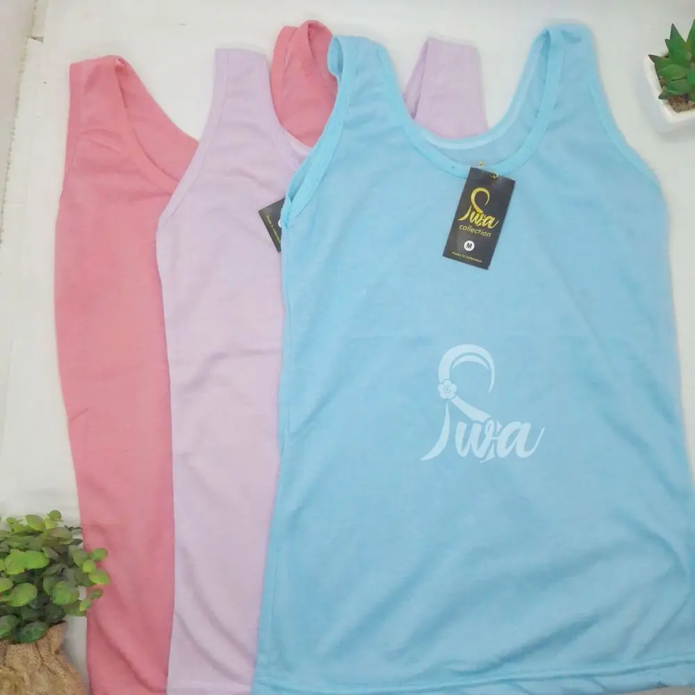 ISWA 3pcs 6pcs Tank Top Anak Perempuan Tali Besar Tali Kecil Usia 4 Tahun Sampai 10 Tahun Bahan Adem