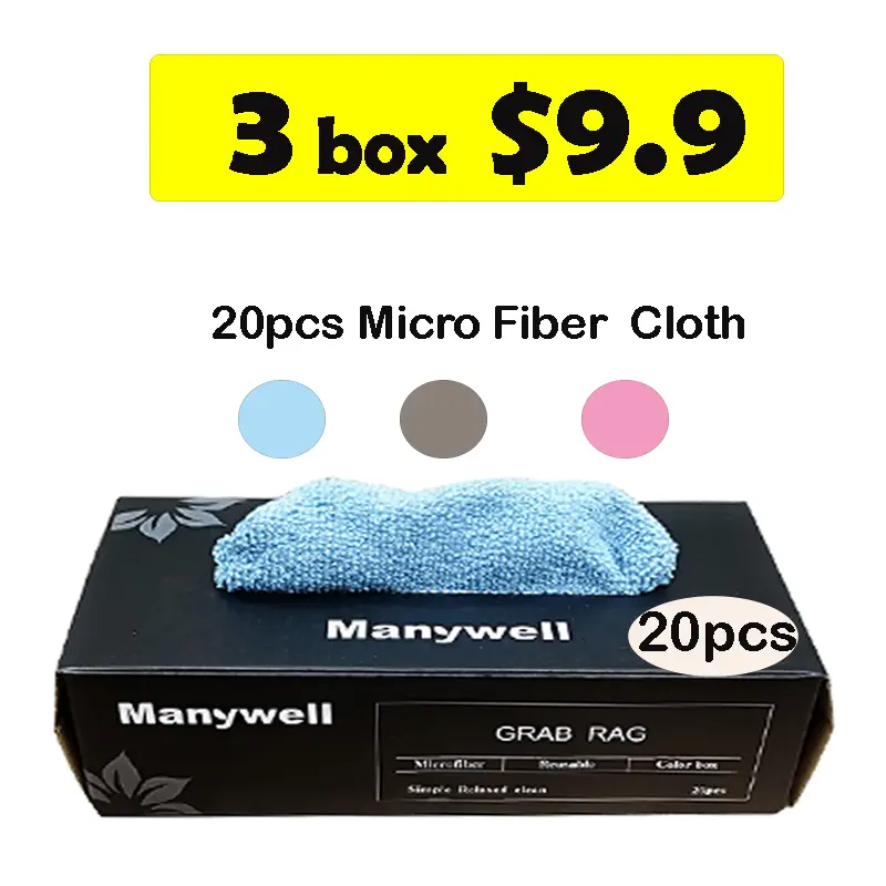 20pcs Micro Fiber Cloth/ Kitchen Table Cloth/ Reusable Multipurpose Cleaning Towel/ Car Wash Cloth/ Disposable