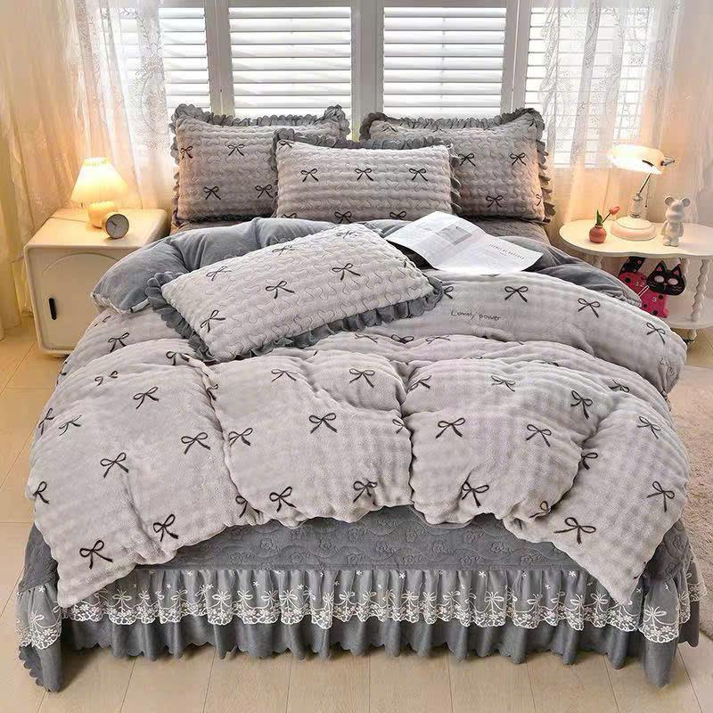 bộ chăn ga gối nỉ ga trần phủ full-size ấm áp bền đẹp sang trọng đẳng cấp chăn chưa có ruột