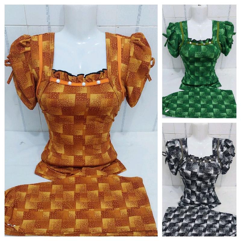 A1 đồ bộ thun aty quần dài ống ôm áo có nhấn ben Nữ