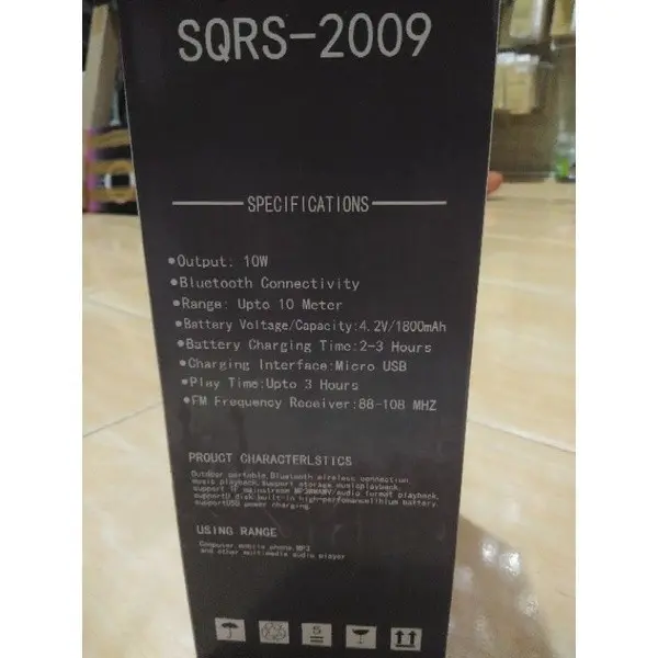 COD SPEAKER MINI KARAOKE TINGKAT SQRS-2009 SUPER BASS FREE MIC 4