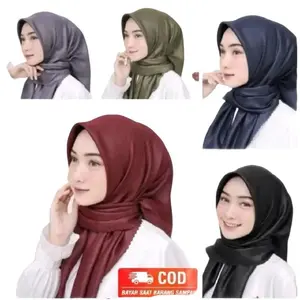 Hijab Shinar Glowing Premium Glowing Tebal - Nyaman Kerudung Segi Empat Mewah Muslim Square Lembut Instan