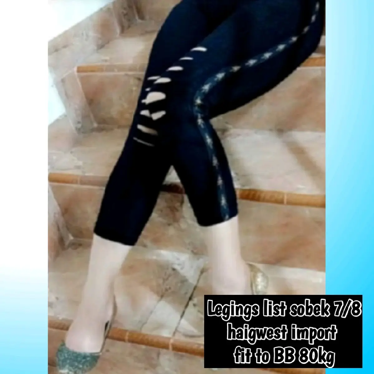 Legings list sobek 7/8 haigwest import/legings sobek kekinian/ legkngs sobek import murah