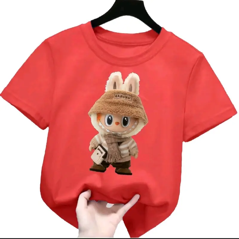 Atasan baju anak perempuan motif labuhu monster 3D 1-12 tahun lengan pendek Fashion Bunda 5