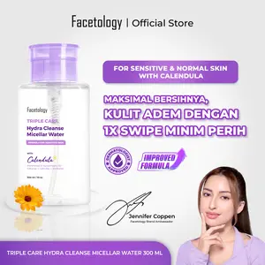 [NEW PACKAGE & IMPROVE FORMULA] Facetology Triple Care Hydra Cleanse Micellar Water 300 ML Remover & Cleanser Wajah