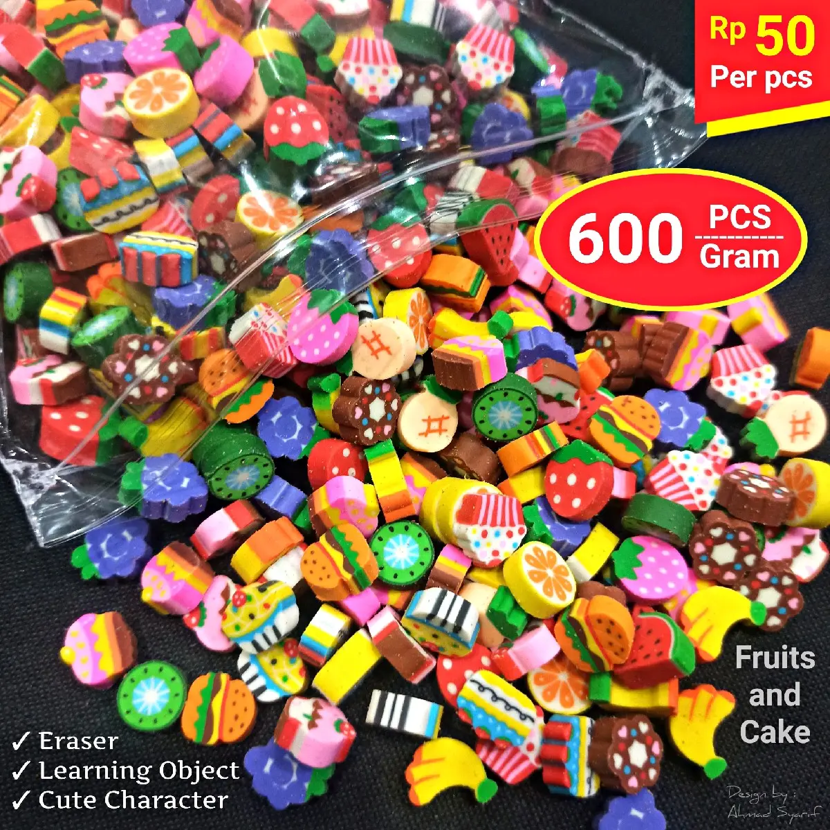PROMO 600 Pcs / 600 Gram PENGHAPUS MINI KARAKTER - KOLEKSI ATK ERASER PENGHAPUS PENSIL SEKOLAH ANAK Stationery