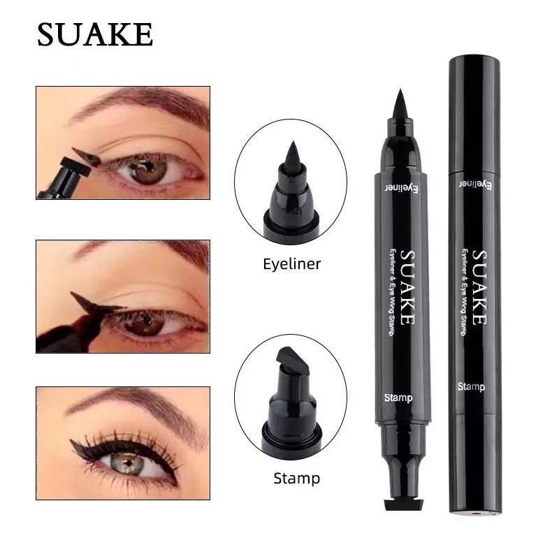Product Introduction of 2 in1 Stamp Liquid Eyeliner Pencil Water Proof Fast Dry Double-ended Black Eye Liner Pen Make Up for Women Cosmetics 19