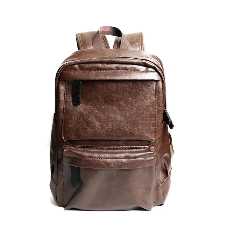 Max-Mor Tas Ransel Kulit Pria Tas Backpack Pria Tas Kulit Pria Cokelat Kulit PU Polos Wanita Tas Ransel 4