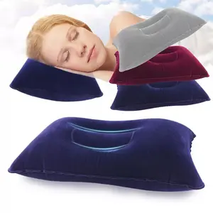 Bantal Tiup Udara Berkemah Bantal PVC Nilon Leher Tandu Sandaran Bantal untuk Perjalanan Pesawat Dukungan Sandaran Kepala Travel Pillow / BANTAL ANGIN Kepala Tiup