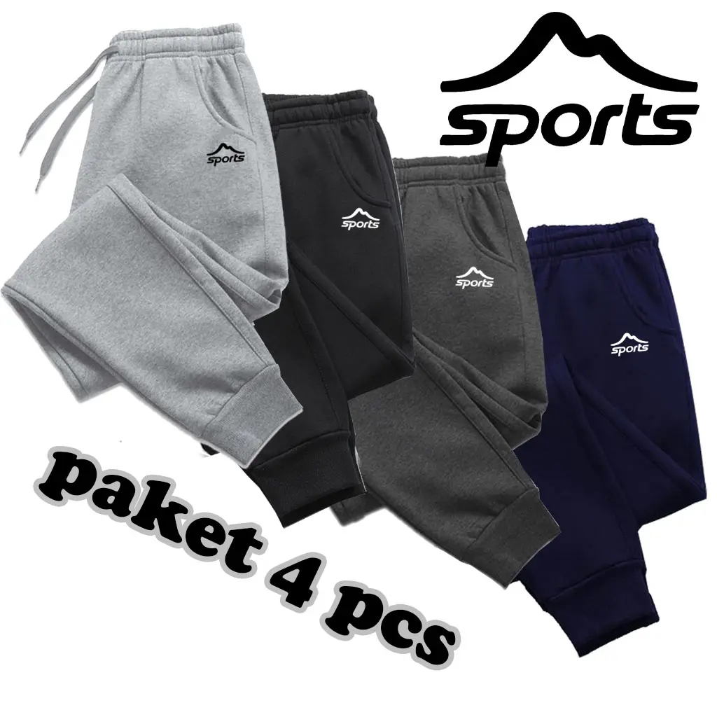 Celana Jogger Anak 4 PCS Fashion Bahan Baby Terry untuk Usia 5-15 Tahun - Nyaman dan Stylish