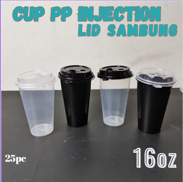 Gelas Inject 25pc Cup PP Injection 16 Oz + Lid Sambung 500 ML / Cup Gelas - Shop ...