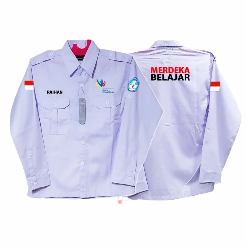 BAJU SERAGAM MERDEKA BELAJAR KEMEJA PDH LENGAN PANJANG MERDEKA BELAJAR PDL MERDEKA BELAJAR SERAGAM PENDIDIKAN GURU PENGGERAK MERDEKA BELAJAR KEMEJA DRILL MERDEKA BELAJAR Bordir Sekolah 2