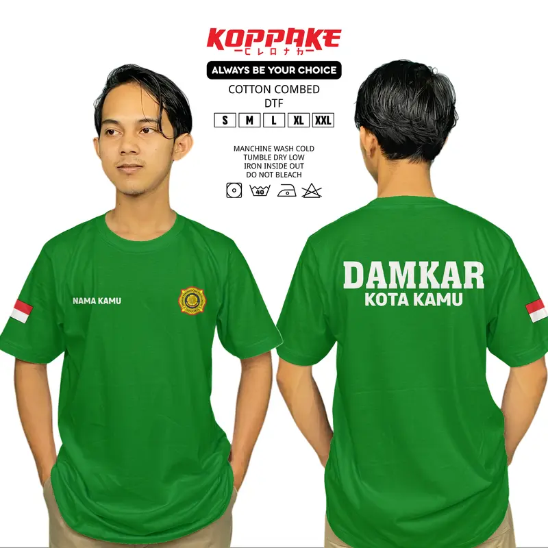 Kaos Pemadam Kebakaran DAMKAR Gratis Nama dan Kota Kamu Lengan Pendek Baju Distro 5