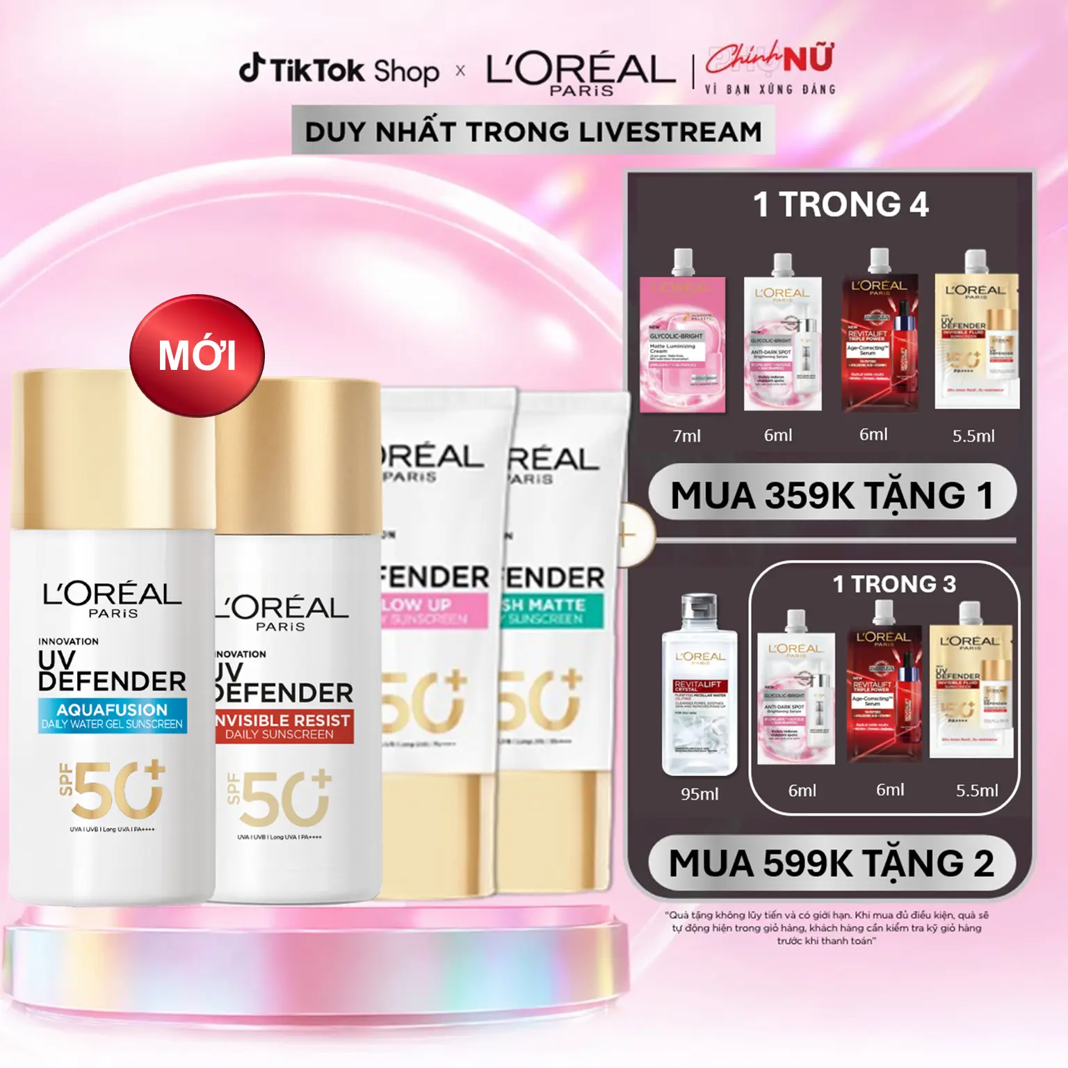 CHỐNG NẮNG PHỔ RỘNG THOÁNG DA UV DEFENDER L'OREAL PARIS 50ML (4 phân loại)