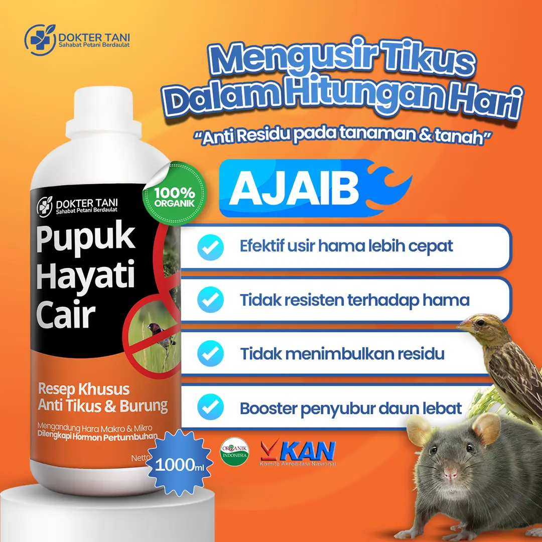 Pupuk Hayati Cair (PHC) Penyubur Padi + Pengusir Tikus dan Burung Aroma Ajaib 1 Liter