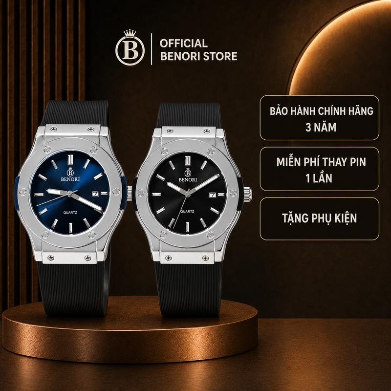 Đồng hồ nam đẹp BENORI B27 kiểu dáng thời trang Đeo Tay sang trọng chống nước tốt bảo hành 12 tháng tặng đủ phụ kiện đi kèm Watch