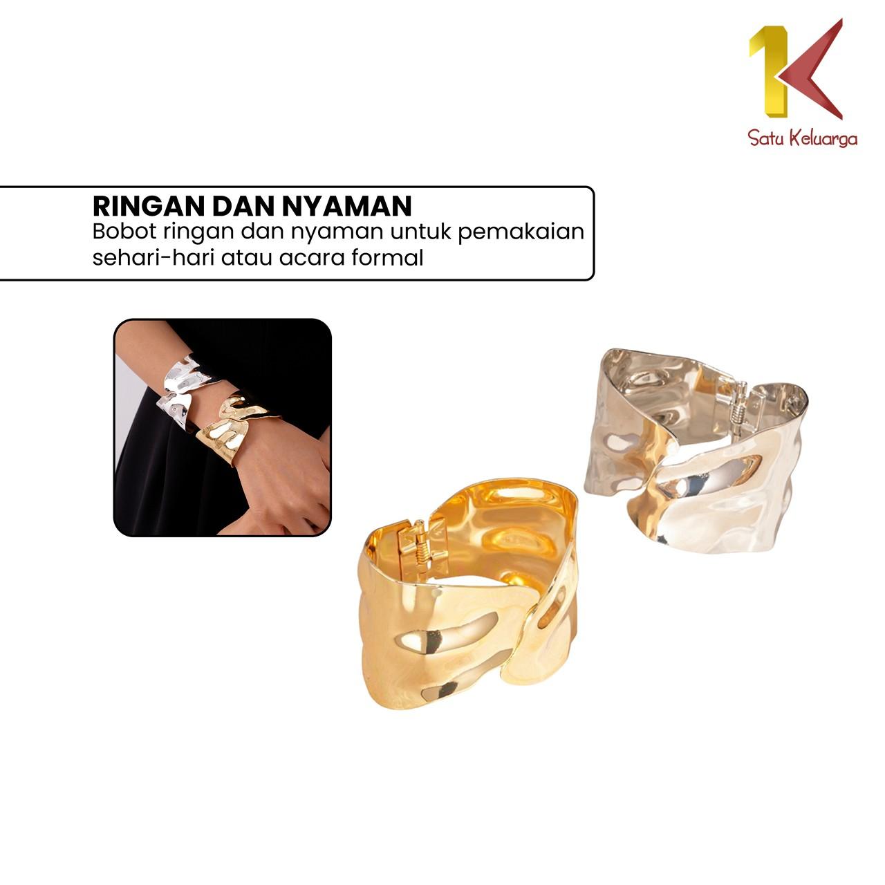 [COD] SK K198 Gelang Cuff Aksen Lipat Gold Aksesoris Lengan Wanita Fashion Korea