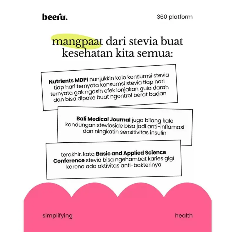 Beeru stevia sweetener 5ml 15ml - gula stevia tetes - pemanis alami pengganti gula 0 kalori 4