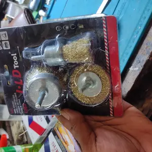 JLD Wire Brush set 5pcs Sikat Endbrush Mata Bor Brush Sikat Mangkok Gepeng 3pc Wire Brush Sikat Tangkai Bor Sikat Kawat Baja Bulu Kuningan End Brush Crimped Wire Shank Bor Pembesih Karat Besi