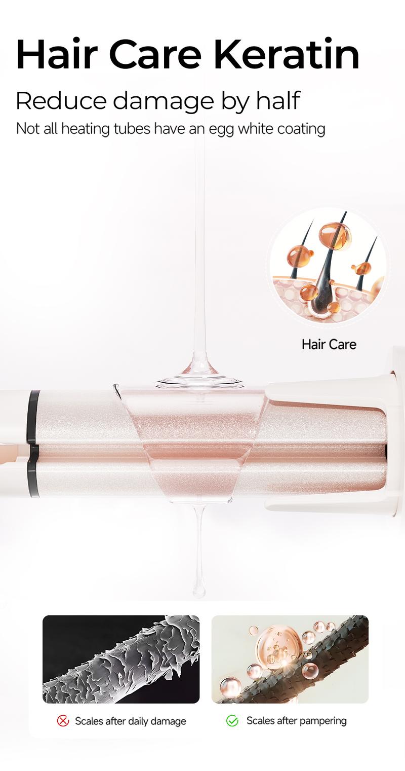 Product Introduction of STYPRO Multi In One Automatic Curling Iron Pink 25mm+32mm + Professional Hair Care Comb | Catokan Keriting Otomatis Hair Styler Curly | Sisir Tanduk Sisir Rambut Keriting ST-40014002 45