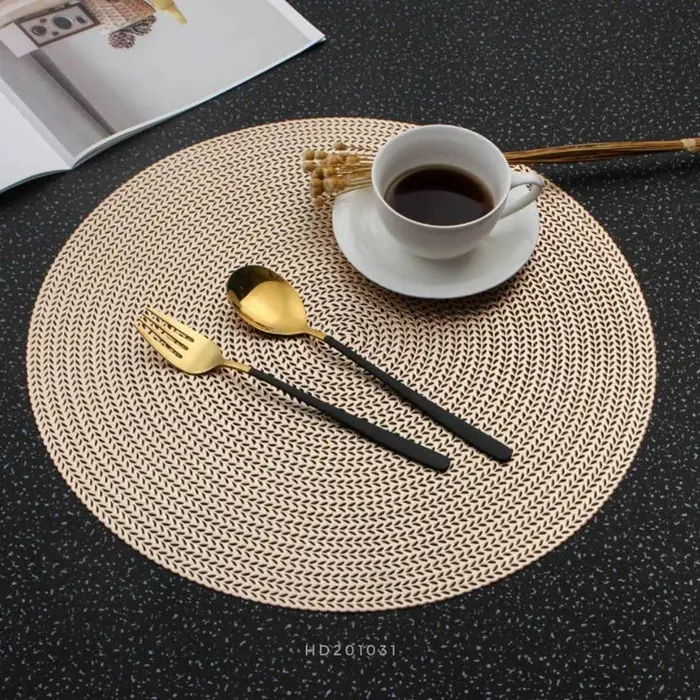TATAKAN PIRING MEJA MAKAN PLACEMAT BULAT ESTETIK MEWAH PVC HIGH QUALITY 2