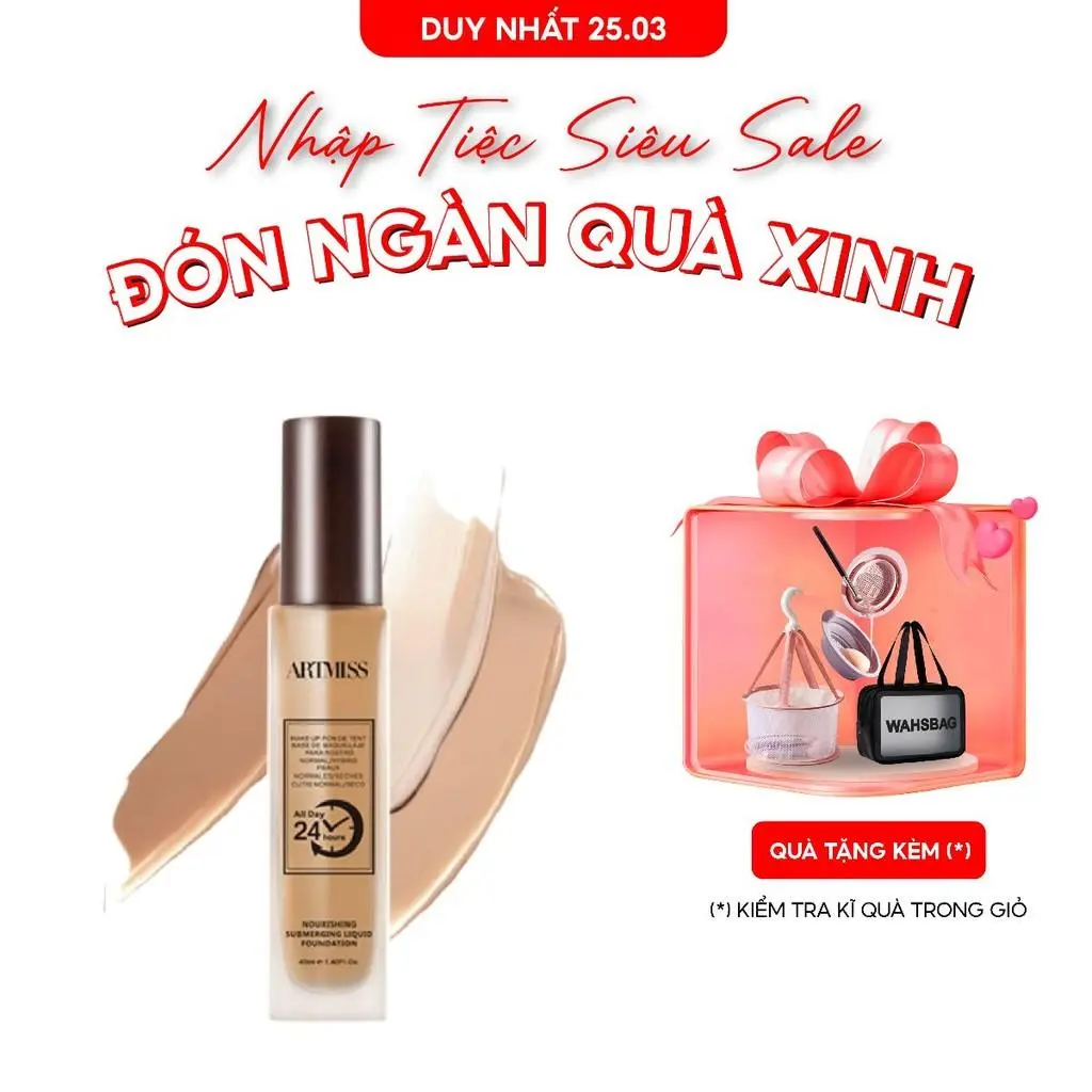 Kem nền ARTMISS mỏng nhẹ, lâu trôi, giữ nền kéo dài 24 giờ 40ml Cosmetic Mỹ Phẩm