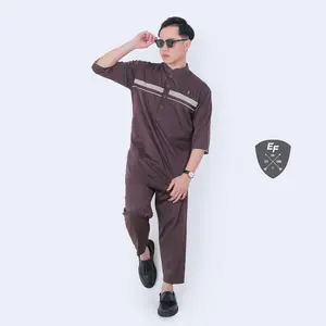 ONESET/ SETELAN KURTA LENGAN TANGAN 3/4 KOMBINASI STRIP