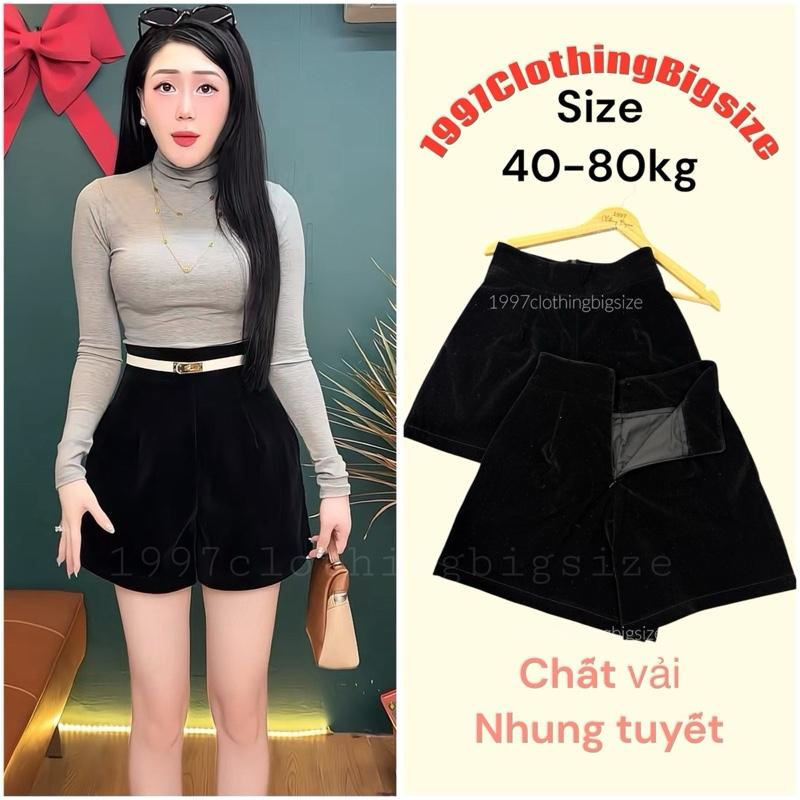 Quần Short Nhung Nữ 2 Lớp Có Túi Cạp Cao Dáng A Khoá Sau Hách Dáng Thời Trang Nữ