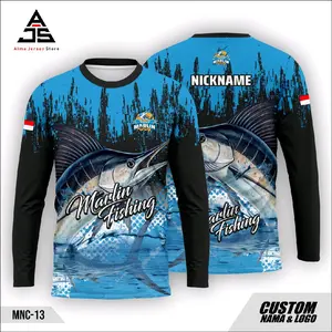 jersey mancing Marlin lengan panjang full printing sublim,Free costum nama & logo