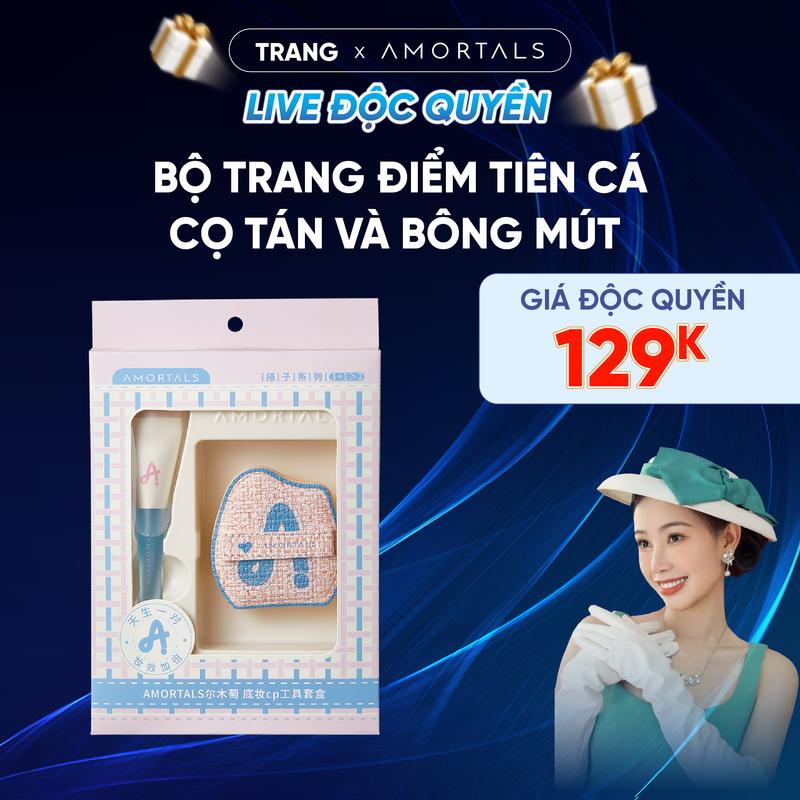 < Trang x Amortals > Bộ Cọ Mút Đánh Kem Nền AMORTALS Nàng Tiên Cá Mềm Mại, Đàn Hồi, Dễ Dàng Tán Nền Hoàn Hảo