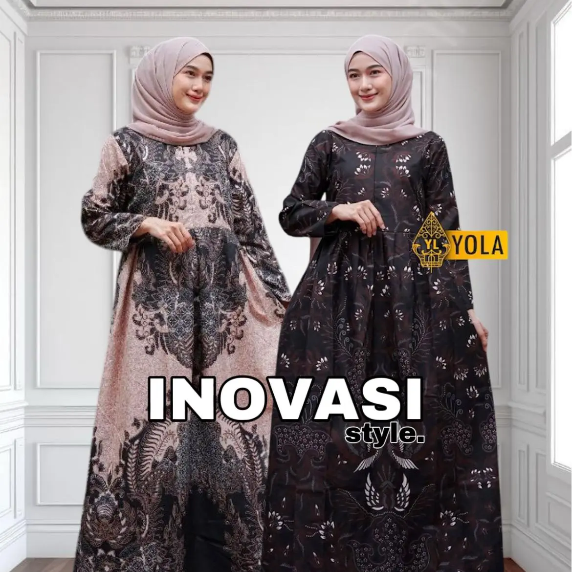 Gamis Batik Inovasi Style Tali Samping Resleting Depan Busui Friendly