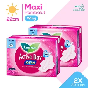 Laurier Active Day Maxi 20s Twinpack - Pembalut Wing 22cm