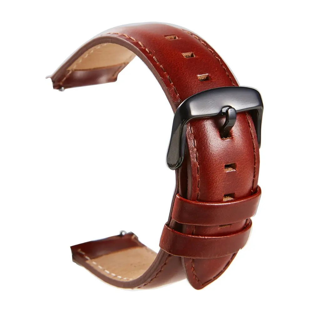 Dây Đeo Đồng Hồ, Da Bò Thật Cổ Điển Mới, Dây Đeo Đồng Hồ 18 / 20 / 22Mm, Vòng Đeo Tay, Màu Đen Và Nâu, Dành Cho Đồng Hồ Nữ Và Nam, Dây Đeo Dành Cho Đồng Hồ Huawei Và Samsung Galaxy