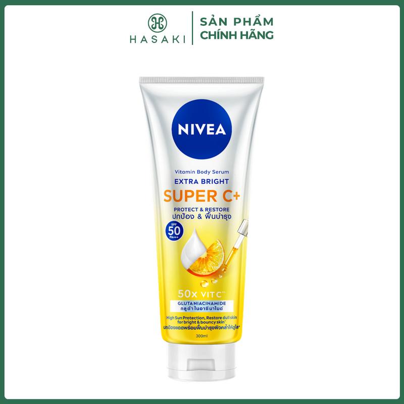 Tinh Chất Dưỡng Thể Nivea Vitamin Super C 320ml Extra Bright Super C+ Vitamin Serum SPF50/PA+++ | HASAKI BEAUTY
