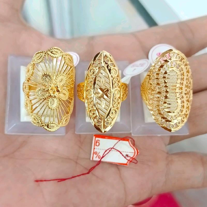 Cincin jubay Mata Full dan Bunga Awet dan Tahan Lama - Aksesoris, Elegan, lapis Emas 22 K 0