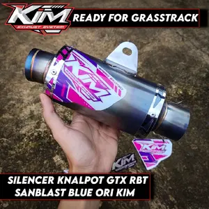 SILENCER KNALPOT GTX RBT GRASSTRACK SANBLAST BLUE ORI KIM SPECIALIST MUFFLER