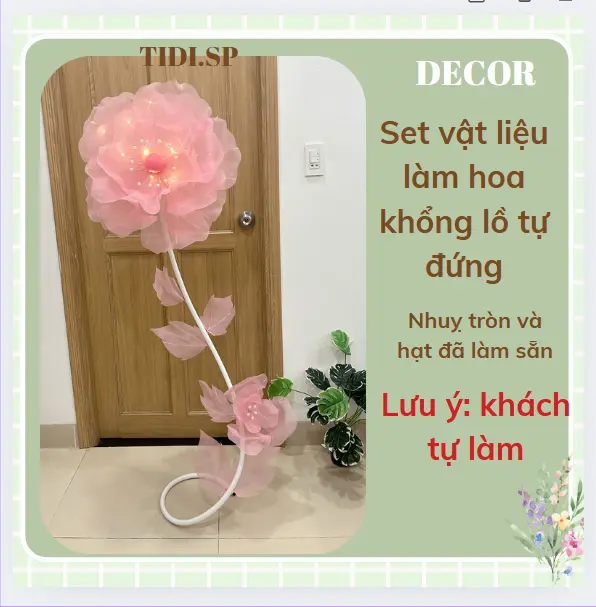 SET VẬT LIỆU LÀM HOA KHỔNG LỒ Decor Bàn decor phòng( màu sắc có thể chênh lệch một tí)
