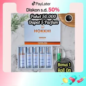 (ISI 5) 50 K DAPAT 5 PARFUM  BONUS 1 ROLL ON HOKKHI SERIES BY DEAR UP BPOM PAKET HEMAT BUNDLING Box Perfume Wangi