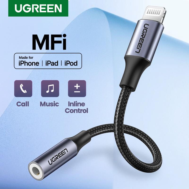  Cáp AUX Lightning sang giắc cắm 3,5 mm UGREEN dành cho iPhone được MFi Máy Xay Sinh Tố SKU:30756 