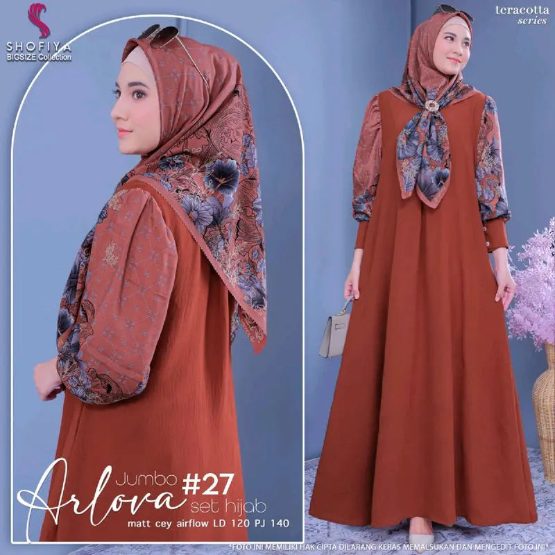 gamis wanita set hijab modis size jumbo arlova series 120 by shofiya kekinian Linen Kancing Airflow 7