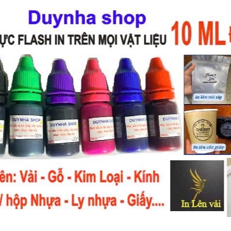 Mực flash in lên mọi chất liệu, in lên nilon, hộp nhựa, kính, gỗ, vải