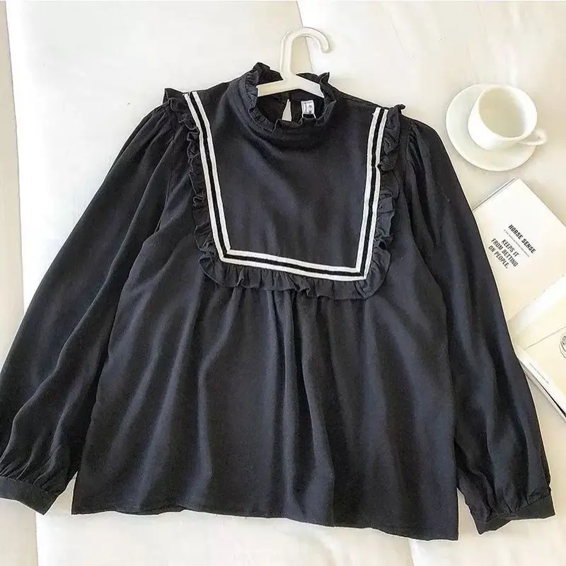 Atasan Wanita BONI TOP Blouse Lengan Panjang Ruffle Pita 2