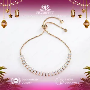 OS1-B16 Gelang Wanita Cranberry Jewelry Premium Lapis Emas 18k Anti Luntur Anti Berubah Warna Garansi 1 Tahun Resmi Size Adjustable Kualitas Grade Terbaru Aksesoris Perhiasan Gelang Nikah Permata VVS1 Elegan COD