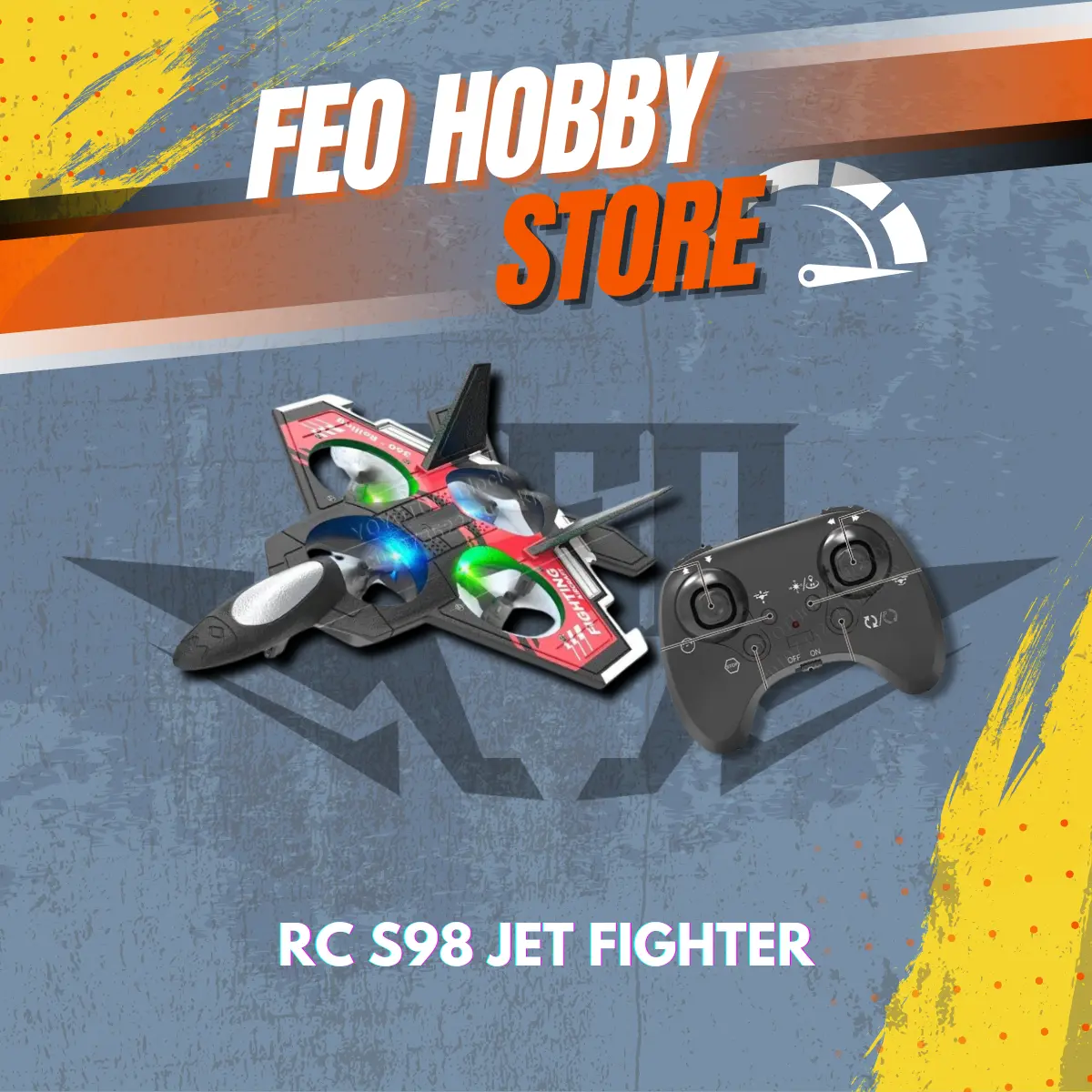 FEO S98 Jet Fighter Rc Airplane Control Aircraft Foam Remote Control Plane Rc Drone Control Kapal Terbang Mainan Budak Remote Control