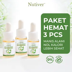 Nutiver | Paket Stevia isi 3 pcs | Nutiver Stevia Drop | Stevia Nutiver | Stevia Liquid | Natural Sweetener | Pemanis Alami | Pengganti Gula