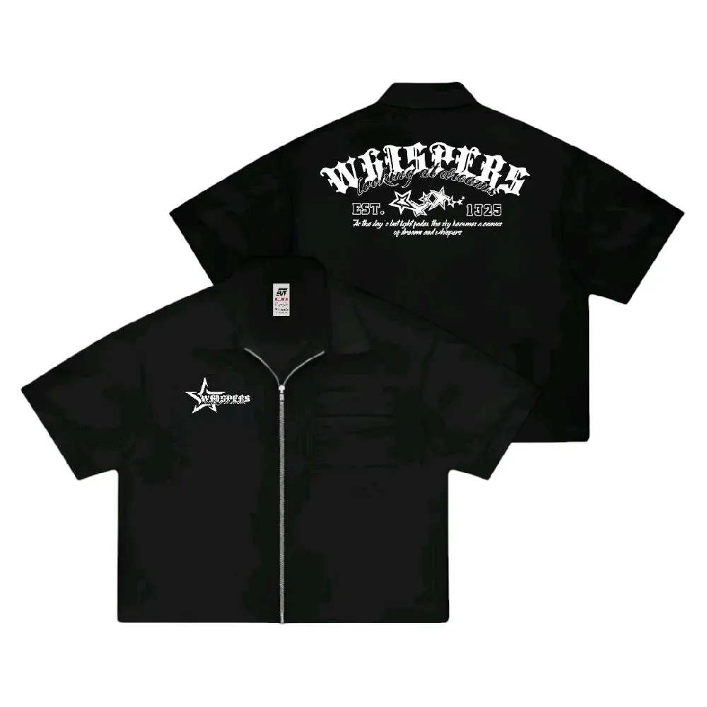 Giovent Work shirt kameja kerja casual black "Whispers"