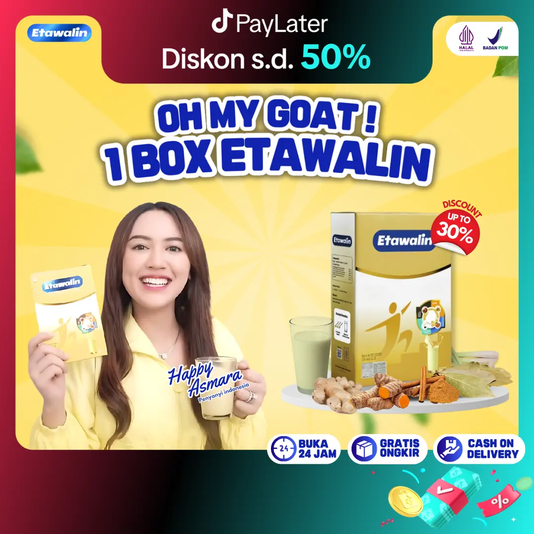 Etawalin Susu Kambing Etawa 1 Box Bpom Halal - Minuman Susu Bubuk Asli dengan Jahe, Temulawak, Kayu Manis, Daun Salam & Sereh - [Bisa COD] Dairy Milk